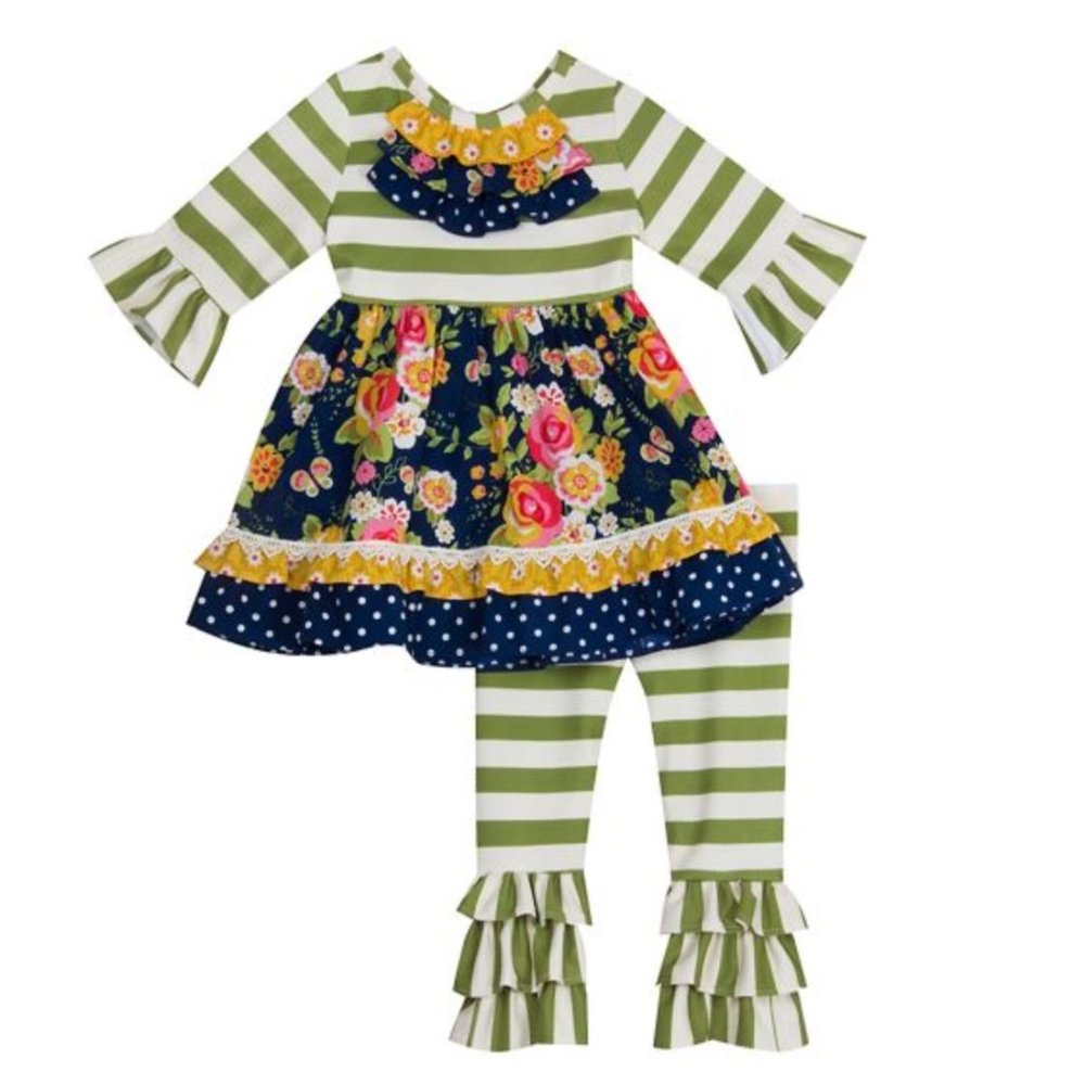 Counting Daisies Little Girls Mixed-Print Set